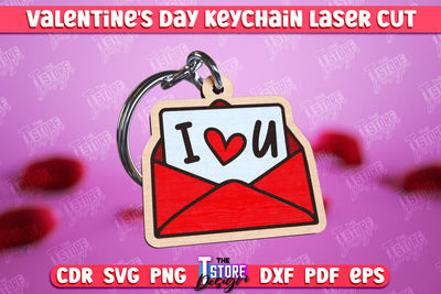 Valentine's Day Keychain | Cute Keychain | Valentine's Day Gift Idea | CNC Files SVG The T Store Design 