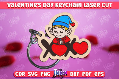 Valentine's Day Keychain | Cute Keychain | Valentine's Day Gift Idea | CNC Files SVG The T Store Design 