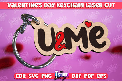 Valentine's Day Keychain | Cute Keychain | Valentine's Day Gift Idea | CNC Files SVG The T Store Design 