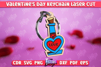 Valentine's Day Keychain | Cute Keychain | Valentine's Day Gift Idea | CNC Files SVG The T Store Design 