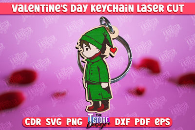 Valentine's Day Keychain | Cute Keychain | Valentine's Day Gift Idea | CNC Files SVG The T Store Design 