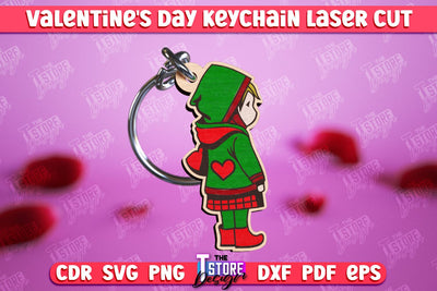 Valentine's Day Keychain | Cute Keychain | Valentine's Day Gift Idea | CNC Files SVG The T Store Design 