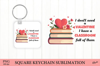 Valentine’s Day Keychain Sublimation. Teacher Keychain PNG Sublimation Olga Terlyanskaya 
