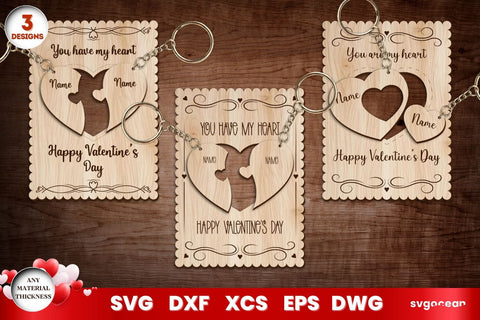Valentine's Day Keychains Gift Cards SVG SvgOcean 