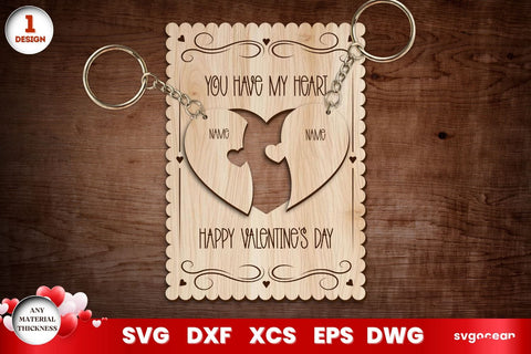 Valentine's Day Keychains Gift Cards SVG SvgOcean 