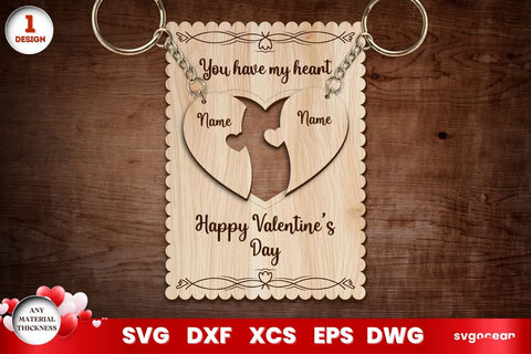 Valentine's Day Keychains Gift Cards SVG SvgOcean 