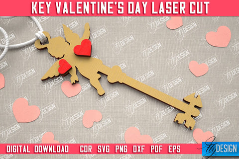 Valentine's Day Keys Bundle | Valentine's Day Symbols | Gift Idea | Keychain Design | CNC Files SVG Fly Design 