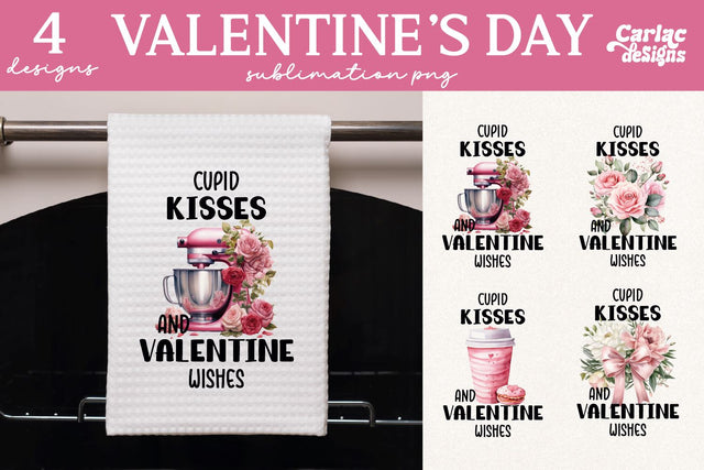 Valentines Day Kitchen Towel Sublimation Sublimation Carla C Designs 