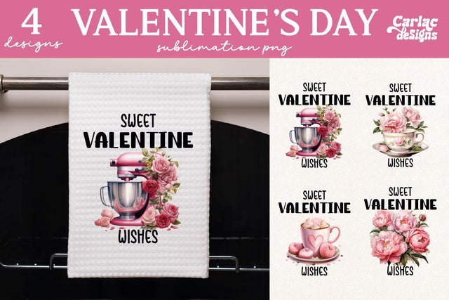 Valentines Day Kitchen Towel Sublimation Sublimation Carla C Designs 