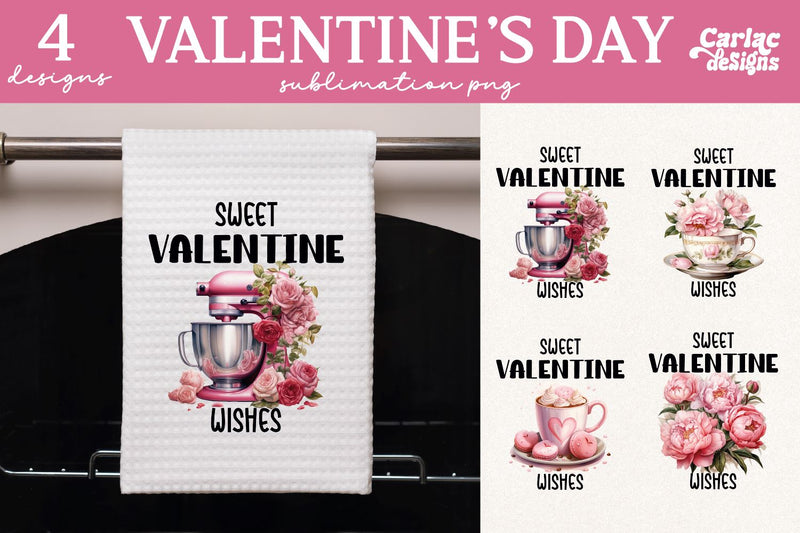 Valentines Day Kitchen Towel Sublimation Sublimation Carla C Designs 