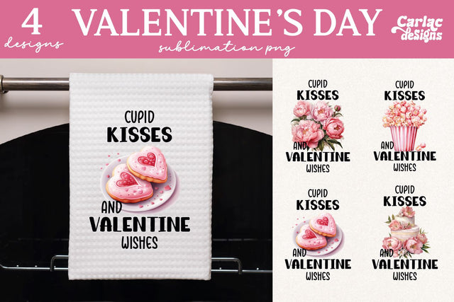 Valentines Day Kitchen Towel Sublimation Sublimation Carla C Designs 