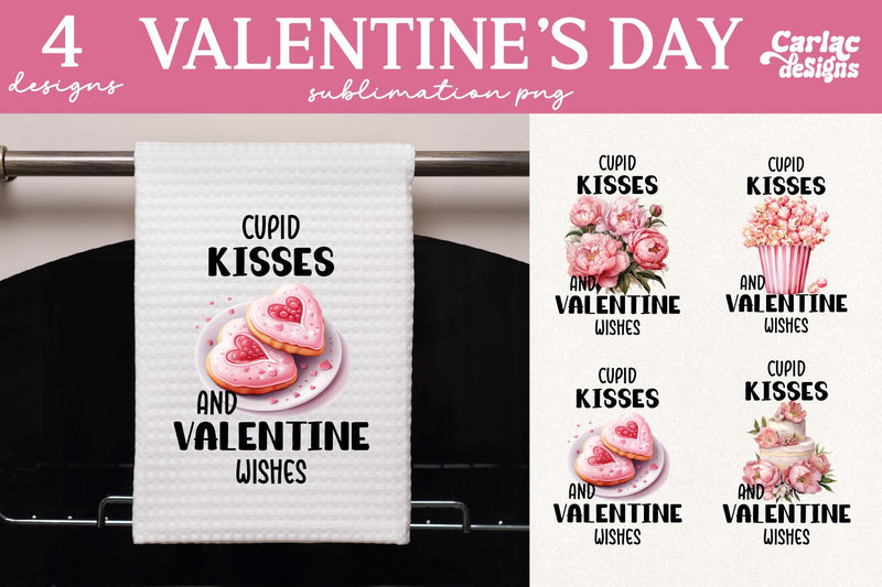Valentines Day Kitchen Towel Sublimation Sublimation Carla C Designs 