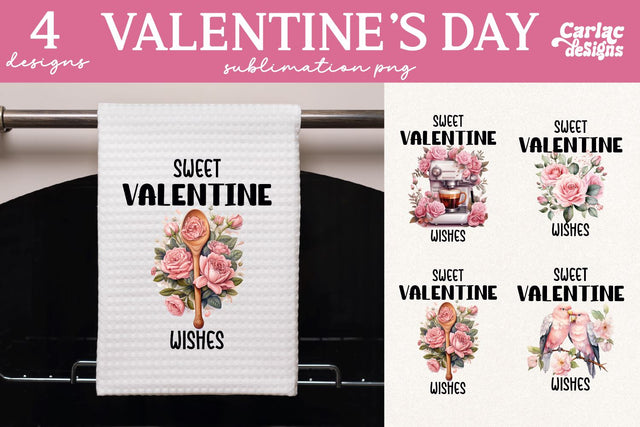Valentines Day Kitchen Towel Sublimation Sublimation Carla C Designs 