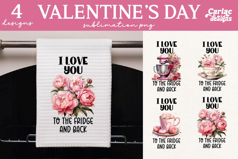 Valentines Day Kitchen Towel Sublimation Sublimation Carla C Designs 