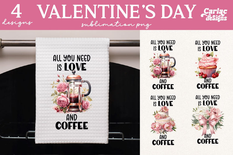 Valentines Day Kitchen Towel Sublimation Sublimation Carla C Designs 