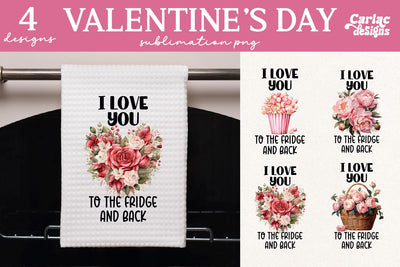 Valentines Day Kitchen Towel Sublimation Sublimation Carla C Designs 