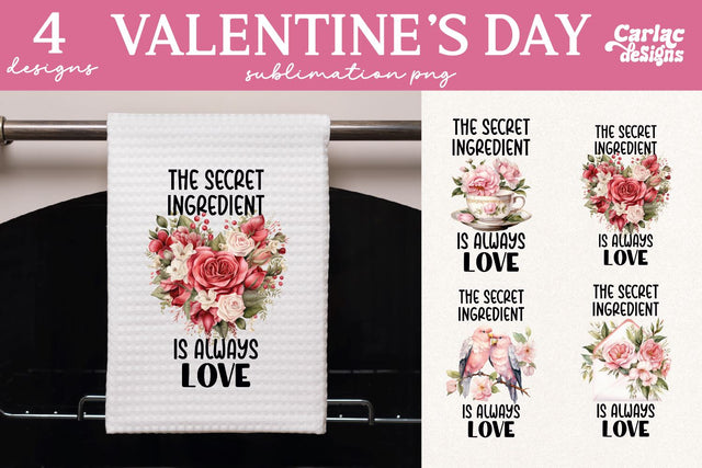 Valentines Day Kitchen Towel Sublimation Sublimation Carla C Designs 