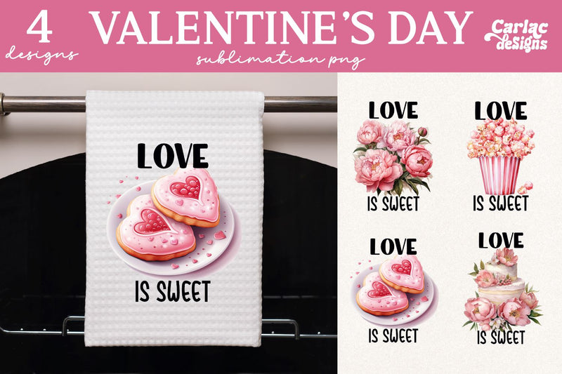 Valentines Day Kitchen Towel Sublimation Sublimation Carla C Designs 
