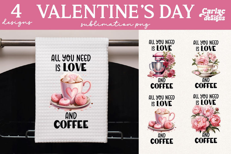 Valentines Day Kitchen Towel Sublimation Sublimation Carla C Designs 