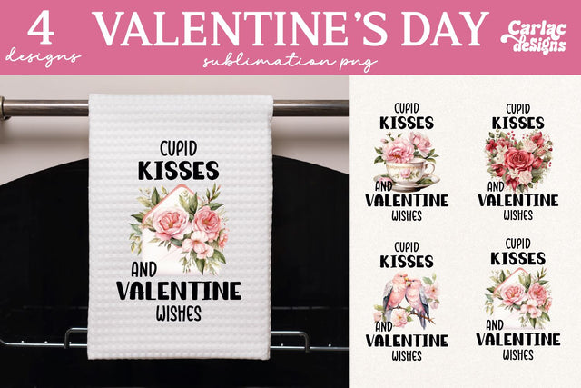 Valentines Day Kitchen Towel Sublimation Sublimation Carla C Designs 