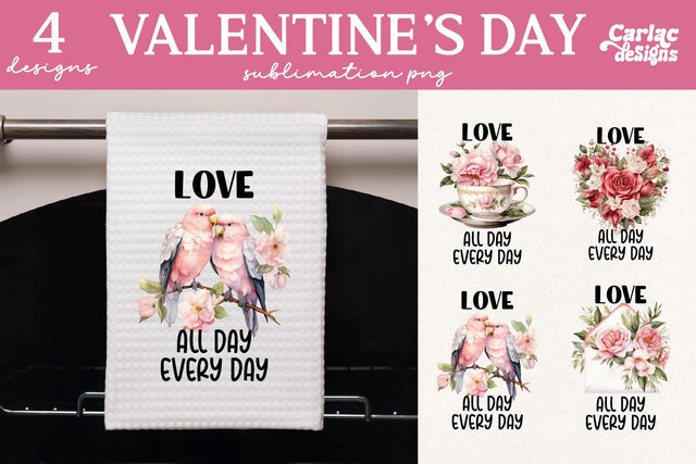 Valentines Day Kitchen Towel Sublimation Sublimation Carla C Designs 