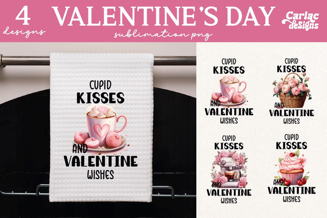 Valentines Day Kitchen Towel Sublimation Sublimation Carla C Designs 