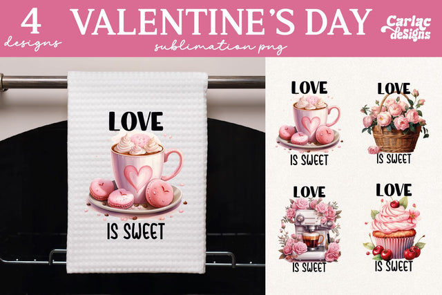 Valentines Day Kitchen Towel Sublimation Sublimation Carla C Designs 