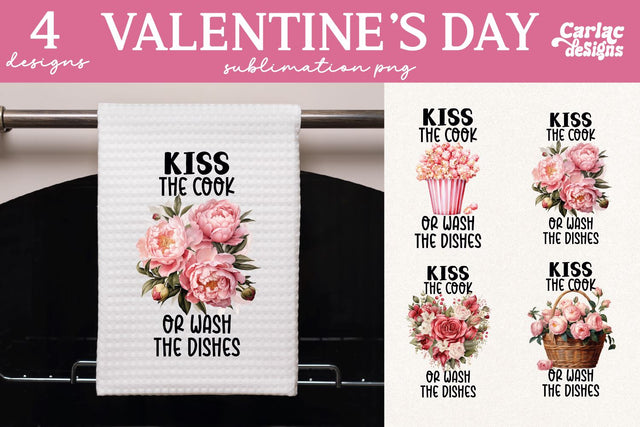 Valentines Day Kitchen Towel Sublimation Sublimation Carla C Designs 