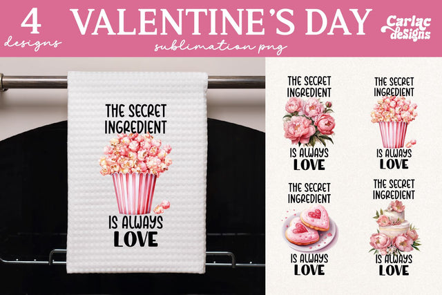 Valentines Day Kitchen Towel Sublimation Sublimation Carla C Designs 