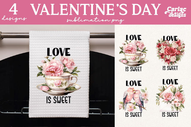 Valentines Day Kitchen Towel Sublimation Sublimation Carla C Designs 