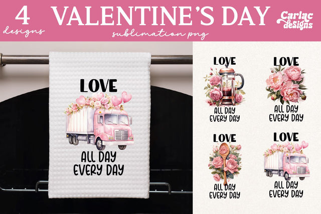Valentines Day Kitchen Towel Sublimation Sublimation Carla C Designs 