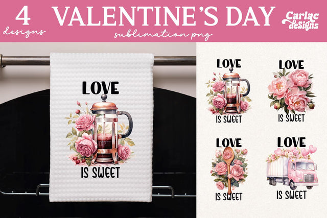Valentines Day Kitchen Towel Sublimation Sublimation Carla C Designs 