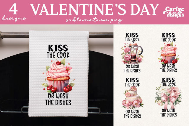 Valentines Day Kitchen Towel Sublimation Sublimation Carla C Designs 