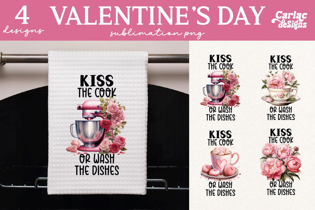 Valentines Day Kitchen Towel Sublimation Sublimation Carla C Designs 