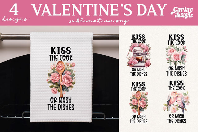 Valentines Day Kitchen Towel Sublimation Sublimation Carla C Designs 