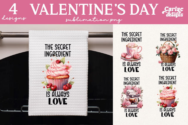 Valentines Day Kitchen Towel Sublimation Sublimation Carla C Designs 