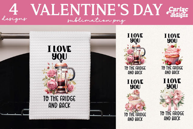 Valentines Day Kitchen Towel Sublimation Sublimation Carla C Designs 