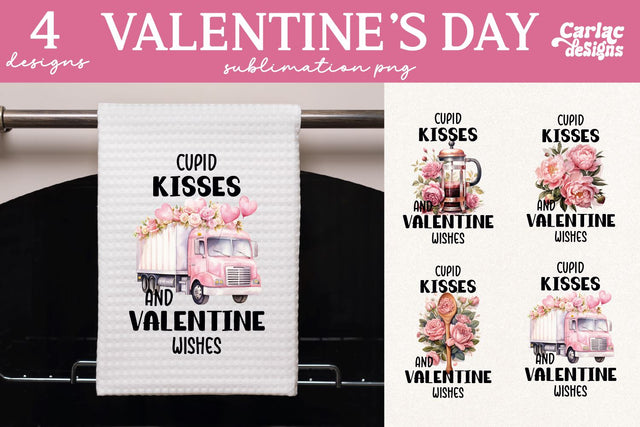 Valentines Day Kitchen Towel Sublimation Sublimation Carla C Designs 