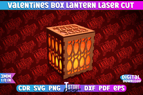 Valentine's Day Lantern Bundle | Romantic Gift | Night Light | Shadow Lamp | CNC Files SVG The T Store Design 
