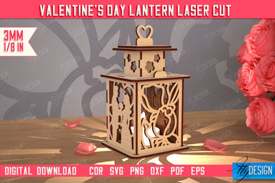 Valentine's Day Lantern | Romantic Gift | Night Light | Shadow Lamp | CNC File SVG Fly Design 