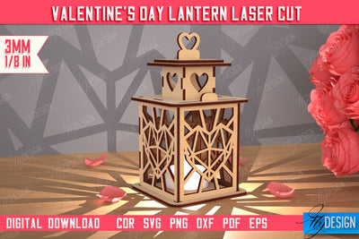 Valentine's Day Lantern | Romantic Gift | Night Light | Shadow Lamp | CNC File SVG Fly Design 