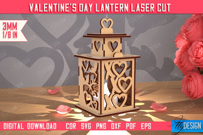 Valentine's Day Lantern | Romantic Gift | Night Light | Shadow Lamp | CNC File SVG Fly Design 
