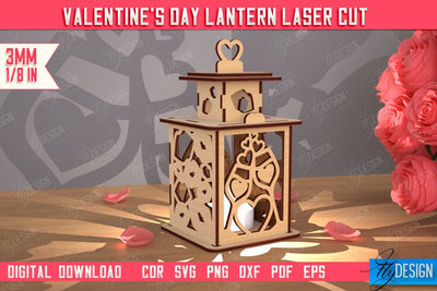 Valentine's Day Lantern | Romantic Gift | Night Light | Shadow Lamp | CNC File SVG Fly Design 