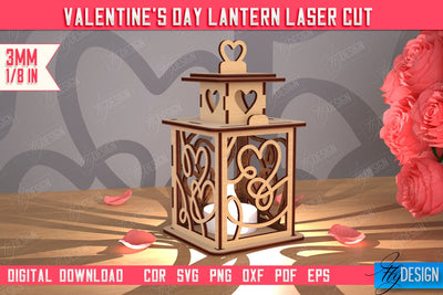 Valentine's Day Lantern | Romantic Gift | Night Light | Shadow Lamp | CNC File SVG Fly Design 
