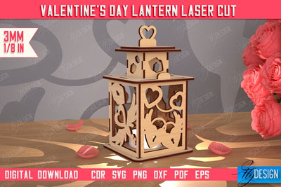 Valentine's Day Lantern | Romantic Gift | Night Light | Shadow Lamp | CNC File SVG Fly Design 