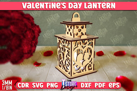 Valentine's Day Lantern | Romantic Gift | Night Light | Shadow Lamp | CNC File SVG The T Store Design 