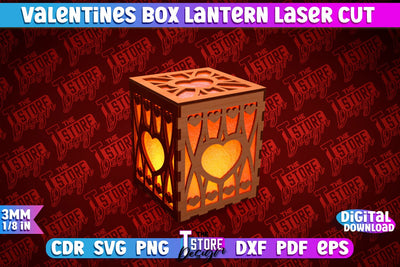 Valentine's Day Lantern | Romantic Gift | Night Light | Shadow Lamp | CNC File SVG The T Store Design 