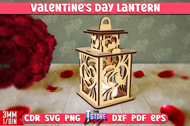 Valentine's Day Lantern | Romantic Gift | Night Light | Shadow Lamp | CNC File SVG The T Store Design 