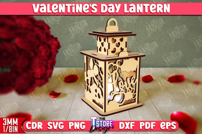 Valentine's Day Lantern | Romantic Gift | Night Light | Shadow Lamp | CNC File SVG The T Store Design 