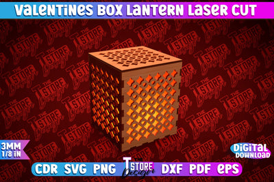 Valentine's Day Lantern | Romantic Gift | Night Light | Shadow Lamp | CNC File SVG The T Store Design 